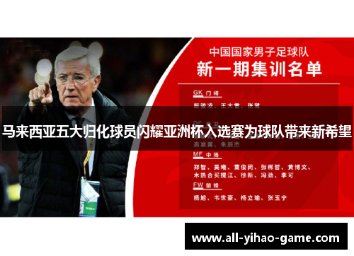 马来西亚五大归化球员闪耀亚洲杯入选赛为球队带来新希望